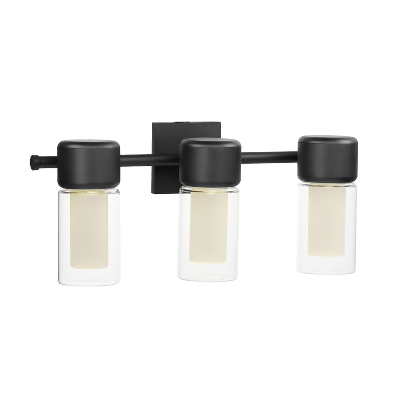 Dram 3-Light LED Bath Vanity Light in Black