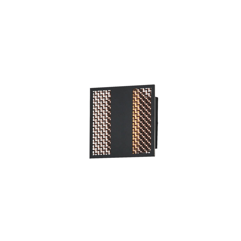 Interlace 6.5" LED Outdoor Wall Sconce in Black / Aged Copper