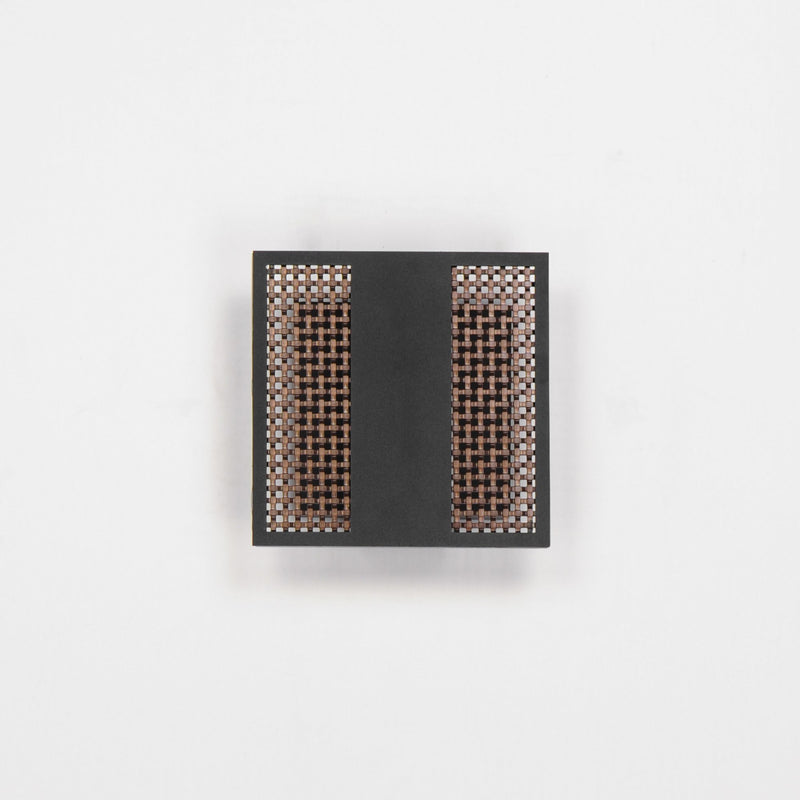 Interlace 6.5" LED Outdoor Wall Sconce in Black / Aged Copper