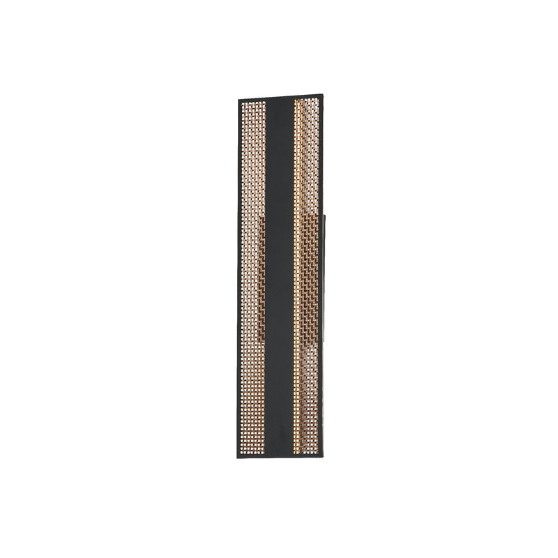 Interlace 24" LED Outdoor Wall Sconce in Black / Aged Copper