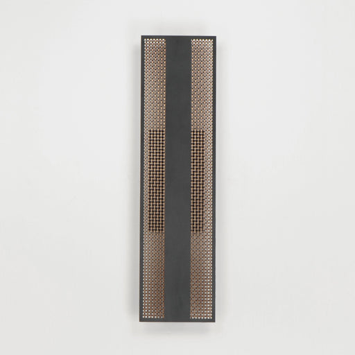 Interlace 24" LED Outdoor Wall Sconce in Black / Aged Copper