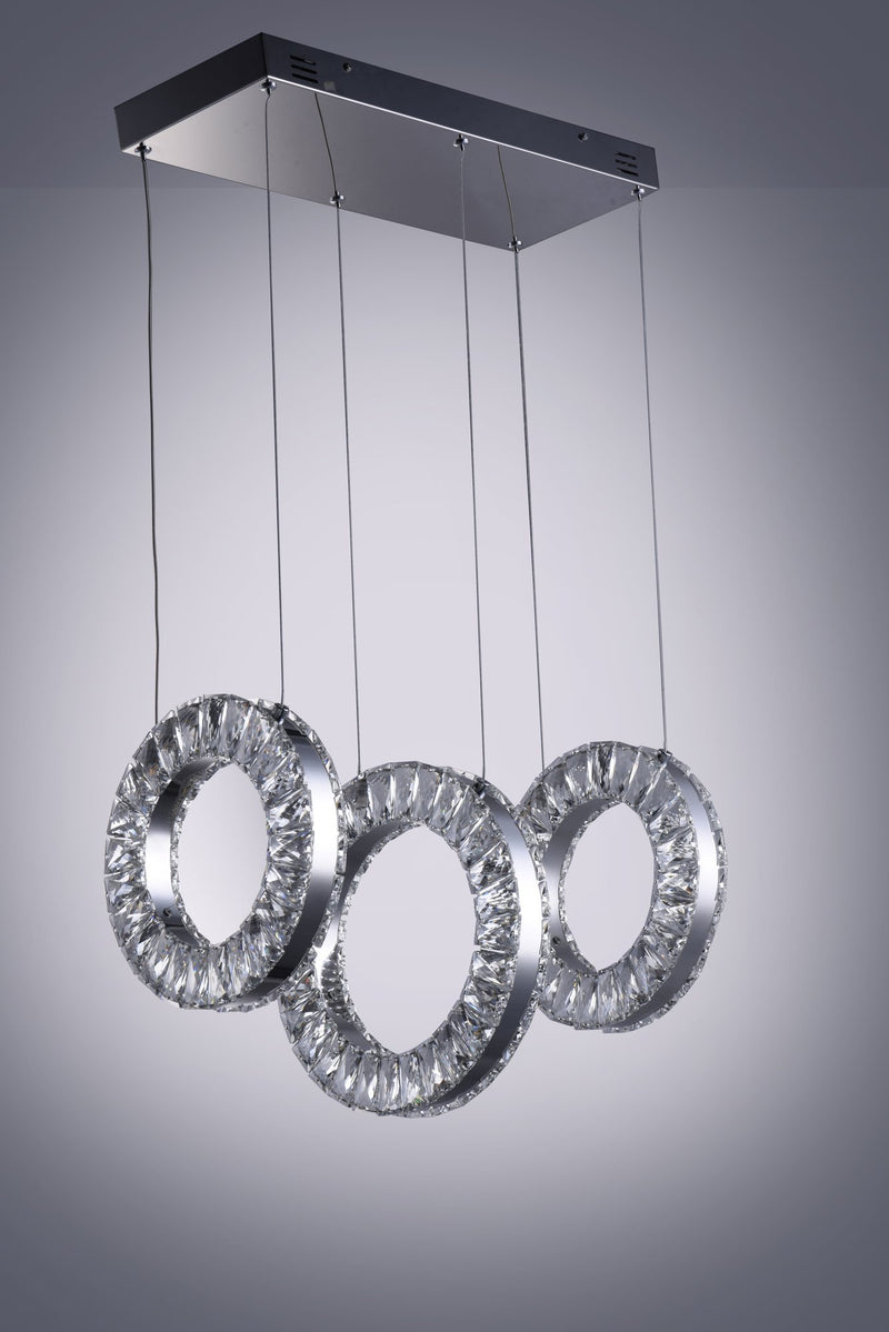 Charm 3-Light LED Linear Pendant in Polished Chrome