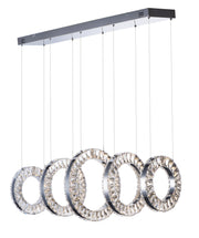 Charm 5-Light LED Linear Pendant in Polished Chrome