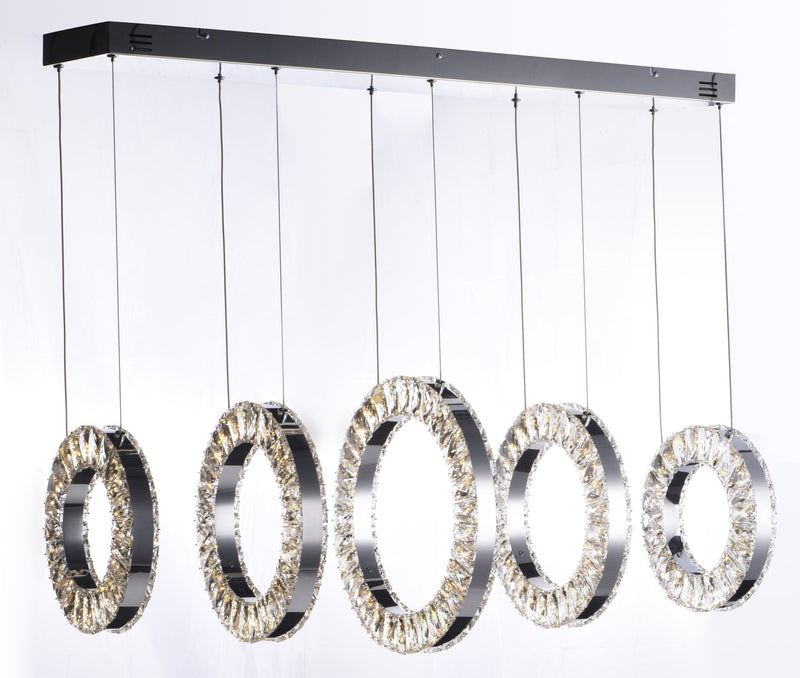 Charm 5-Light LED Linear Pendant in Polished Chrome