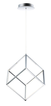 4 Square 1-Light LED Pendant in Polished Chrome