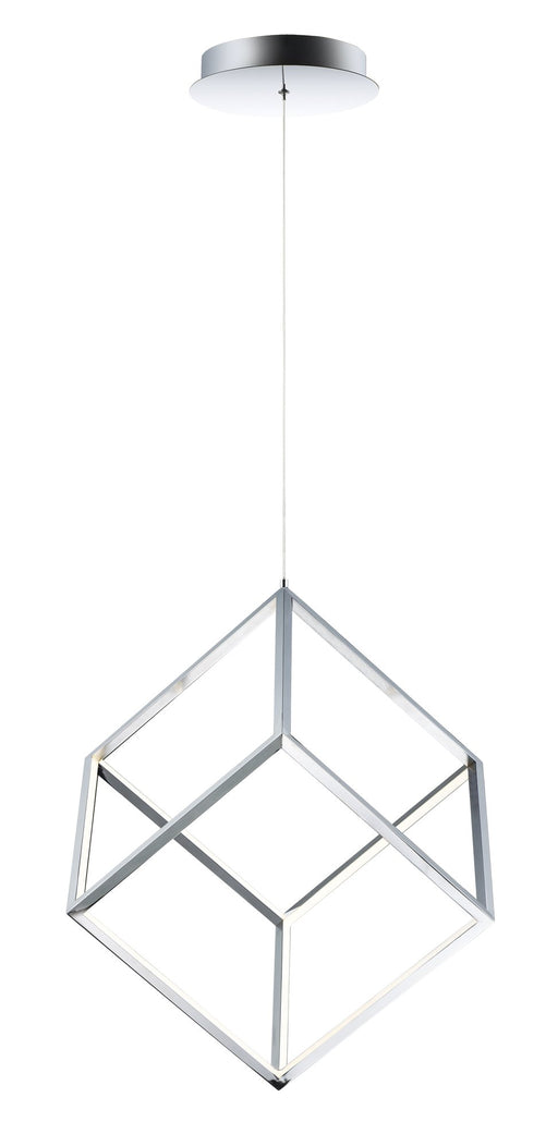 4 Square 1-Light LED Pendant in Polished Chrome