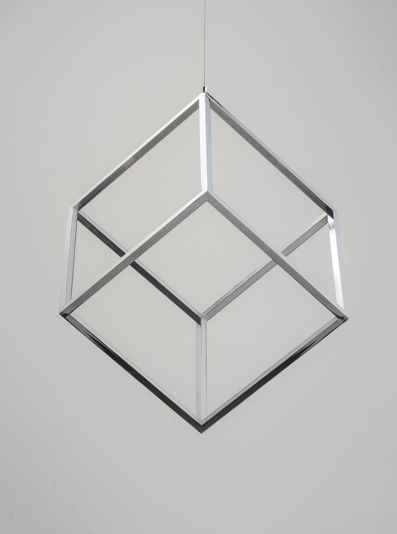 4 Square 1-Light LED Pendant in Polished Chrome