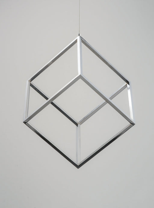 4 Square 1-Light LED Pendant in Polished Chrome