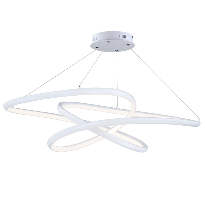Twisted LED Pendant in Matte White