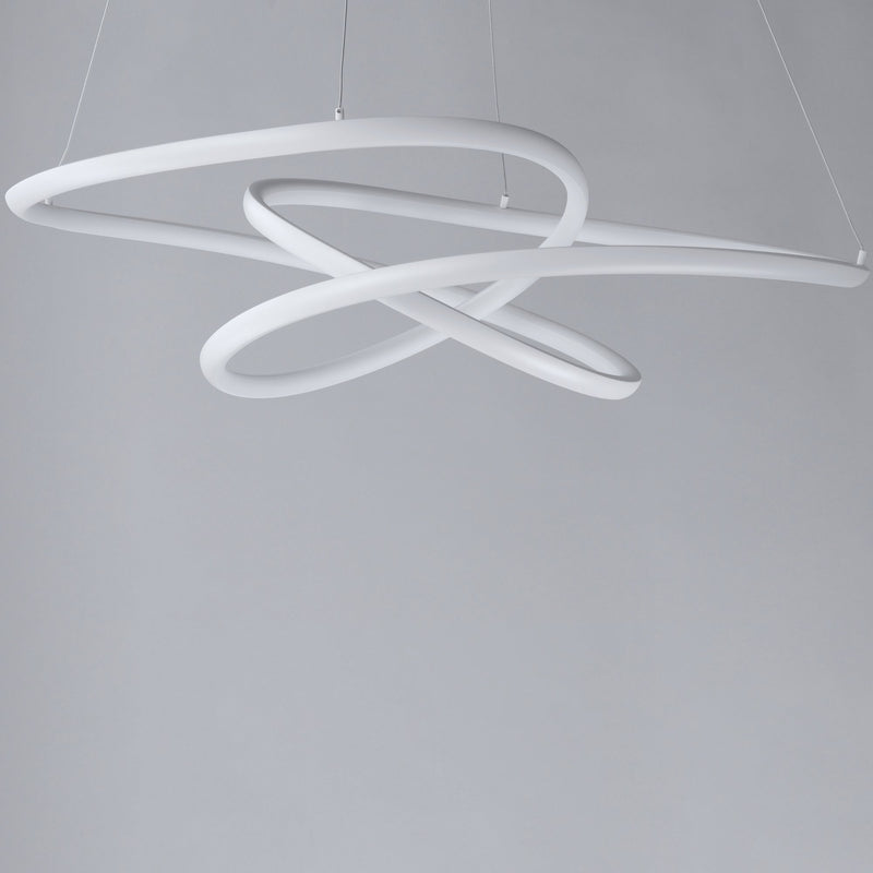 Twisted LED Pendant in Matte White