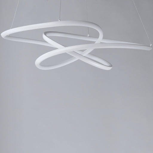 Twisted LED Pendant in Matte White