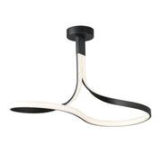 Serpentine LED Semi-Flush Mount in Black