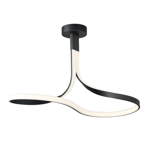 Serpentine LED Semi-Flush Mount in Black