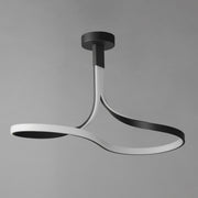 Serpentine LED Semi-Flush Mount in Black