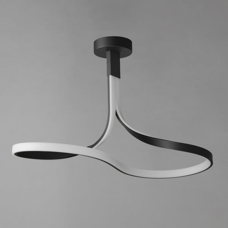 Serpentine LED Semi-Flush Mount in Black