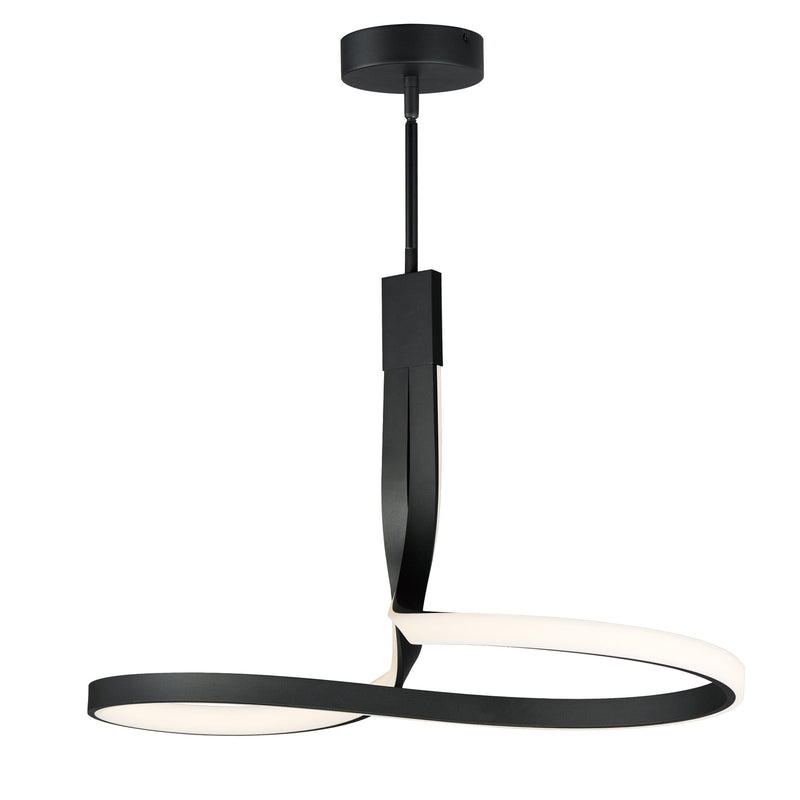 Serpentine LED Pendant in Black