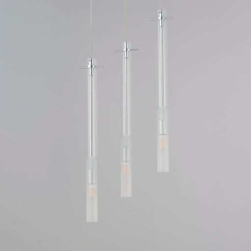 Pipette 3-Light LED Pendant in Polished Chrome