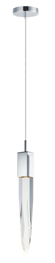 Quartz 1-Light 21" Tall LED Pendant in Polished Chrome