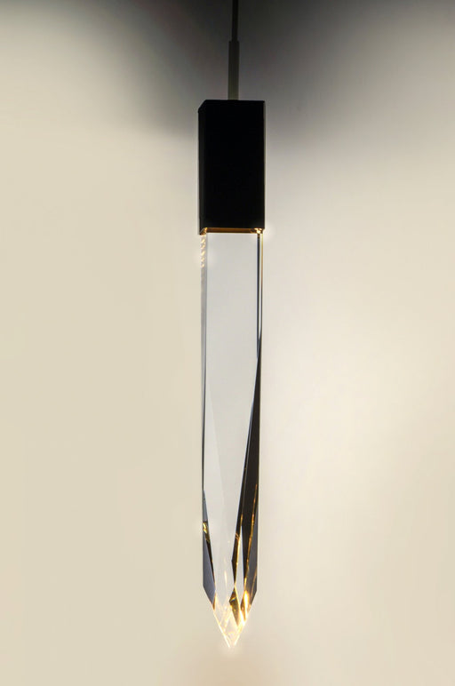 Quartz 1-Light 21" Tall LED Pendant in Black