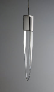 Quartz 1-Light 21" Tall LED Pendant in Polished Chrome