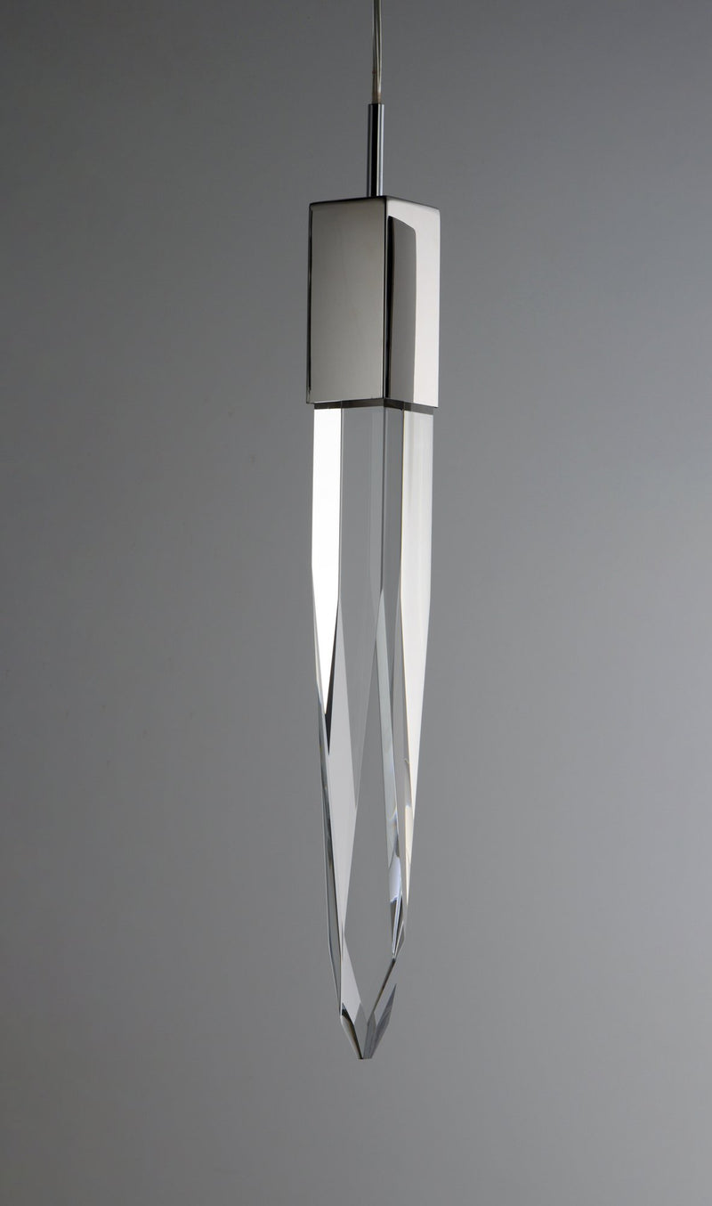 Quartz 1-Light 21" Tall LED Pendant in Polished Chrome