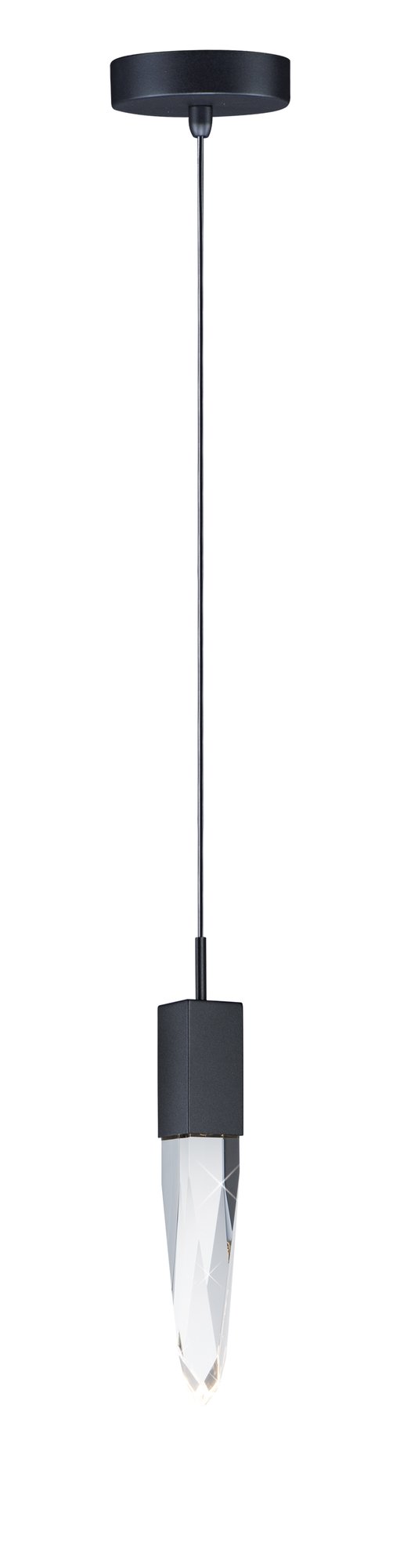 Quartz 1-Light 15.75" Tall LED Pendant in Black