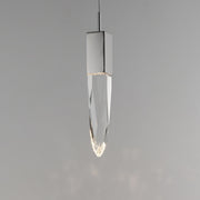 Quartz 1-Light 15.75" Tall LED Pendant in Polished Chrome