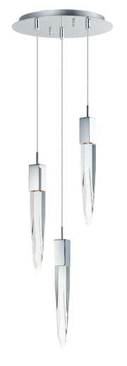 Quartz 3-Light LED Pendant in Polished Chrome