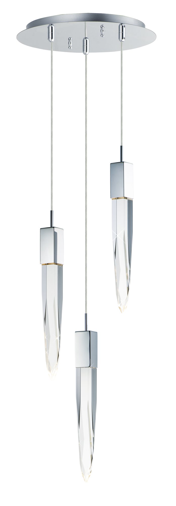 Quartz 3-Light LED Pendant in Polished Chrome