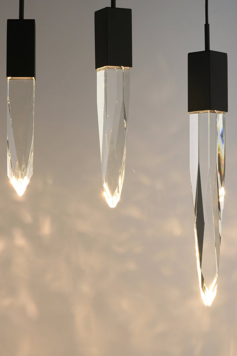 Quartz 3-Light LED Pendant in Black