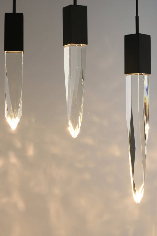 Quartz 3-Light LED Pendant in Black