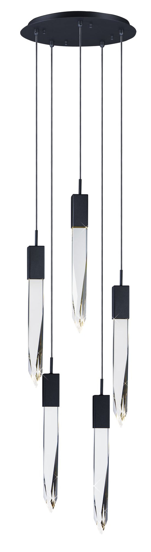 Quartz 5-Light LED Pendant in Black