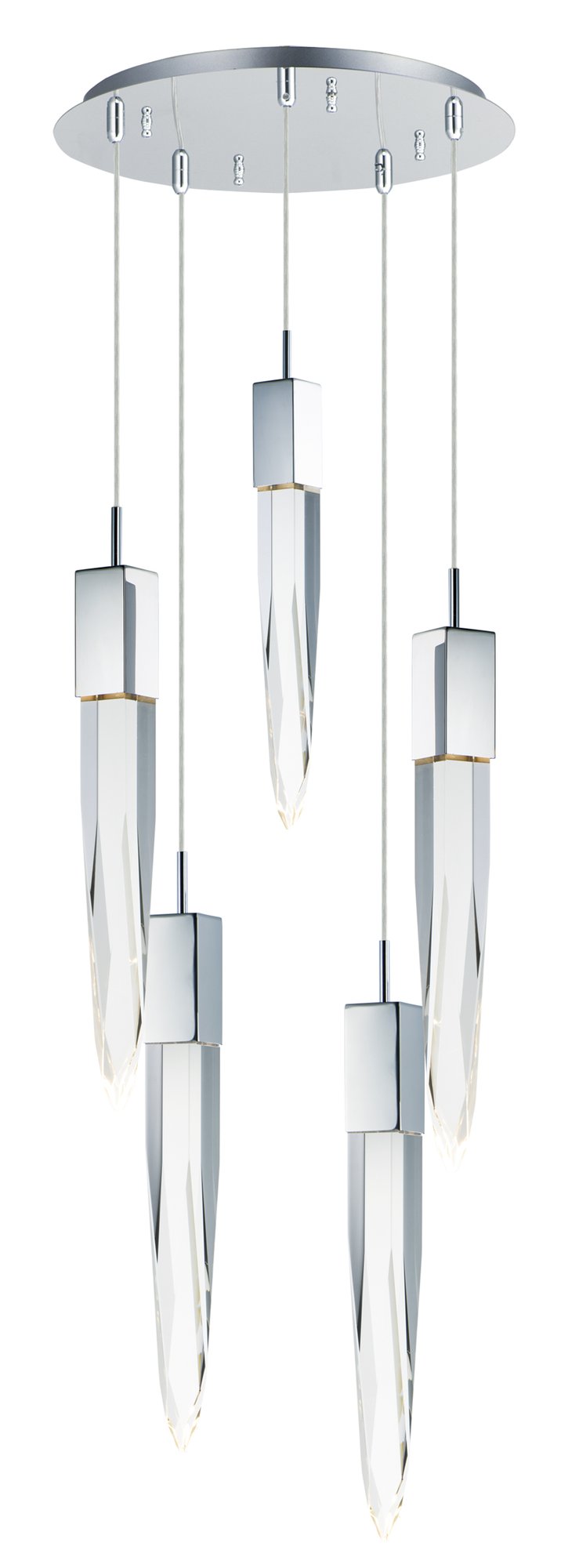 Quartz 5-Light LED Pendant in Polished Chrome