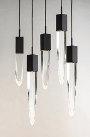 Quartz 5-Light LED Pendant in Black
