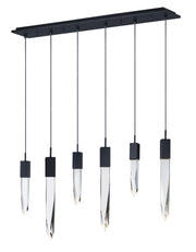 Quartz 6-Light LED Pendant in Black