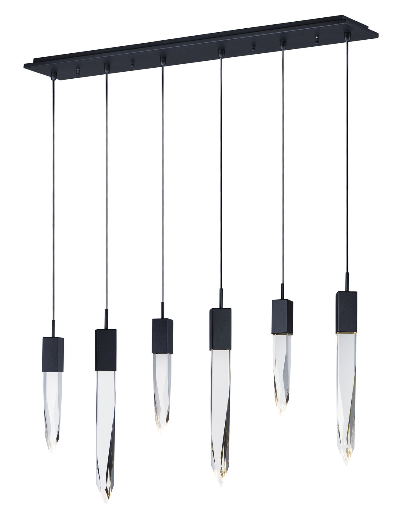 Quartz 6-Light LED Pendant in Black