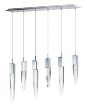 Quartz 6-Light LED Pendant in Polished Chrome