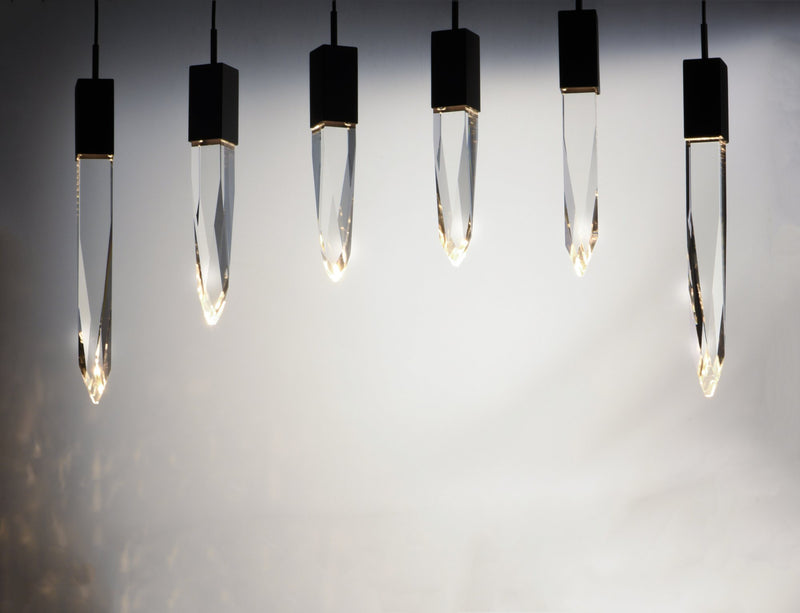 Quartz 6-Light LED Pendant in Black