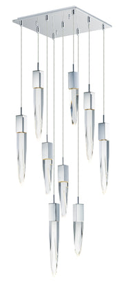 Quartz 9-Light LED Pendant in Polished Chrome