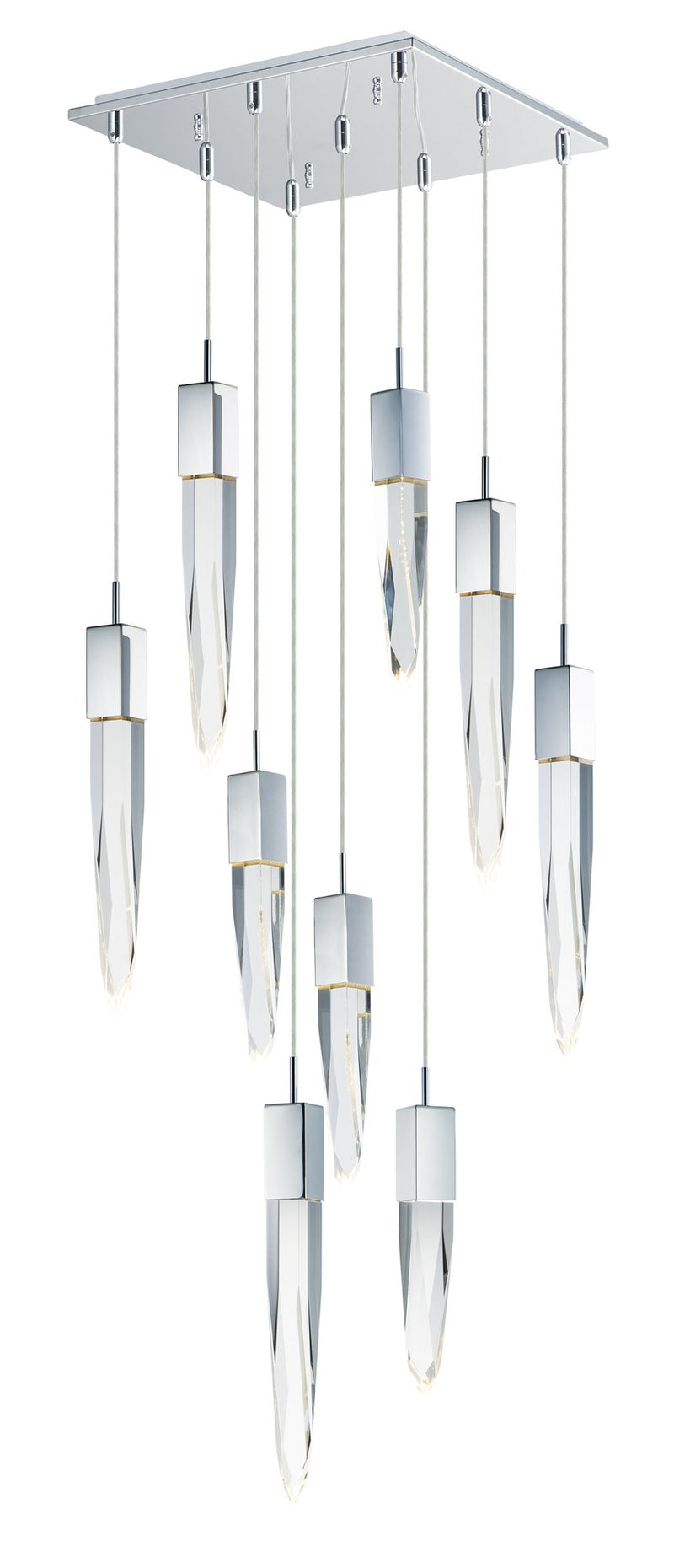 Quartz 9-Light LED Pendant in Polished Chrome