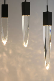Quartz 10-Light LED Pendant in Black