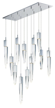 Quartz 12-Light LED Pendant in Polished Chrome
