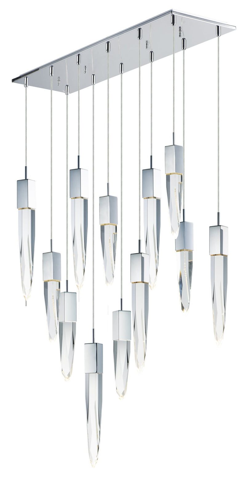 Quartz 12-Light LED Pendant in Polished Chrome