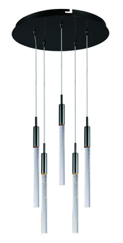Scepter 5-Light LED Pendant in Black Chrome