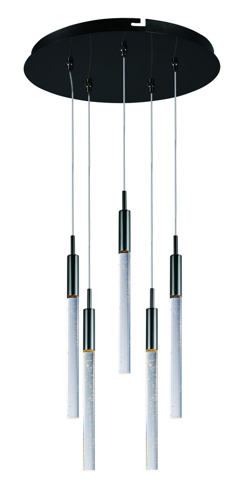 Scepter 5-Light LED Pendant in Black Chrome