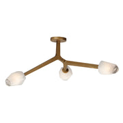 Blossom 3-Light LED Flush Mount in Natural Aged Brass