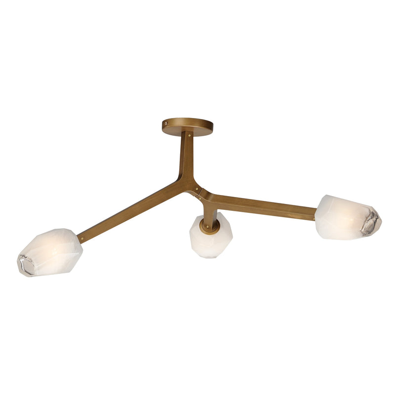 Blossom 3-Light LED Flush Mount in Natural Aged Brass