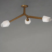 Blossom 3-Light LED Flush Mount in Natural Aged Brass
