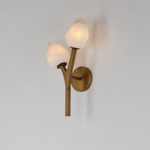 Blossom 2-Light LED Wall Sconce in Natural Aged Brass