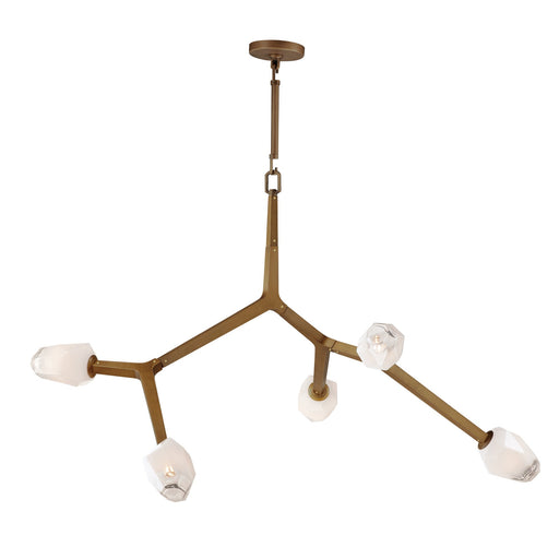Blossom 5-Light LED Chandelier in Natural Aged Brass